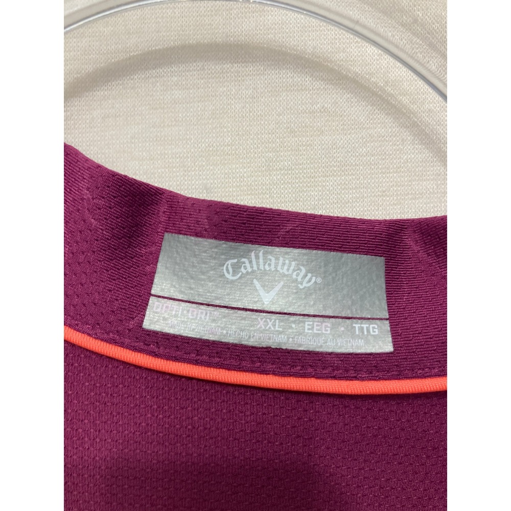 New Callaway Womens Golf Polo XXL Purple Floral Jacquard Peplum Hem Active - Picture 2 of 8